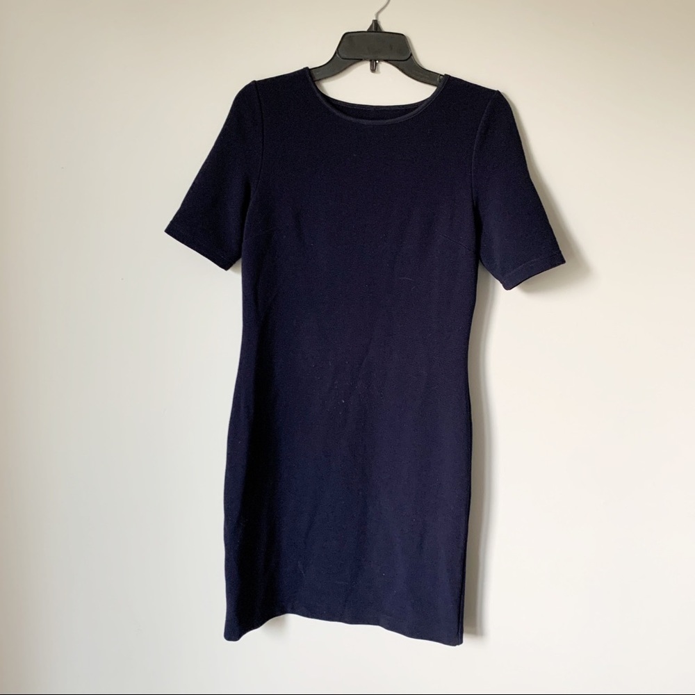 Mario Serrani // Navy Ribbed Knit Shirt Dress XS ap2